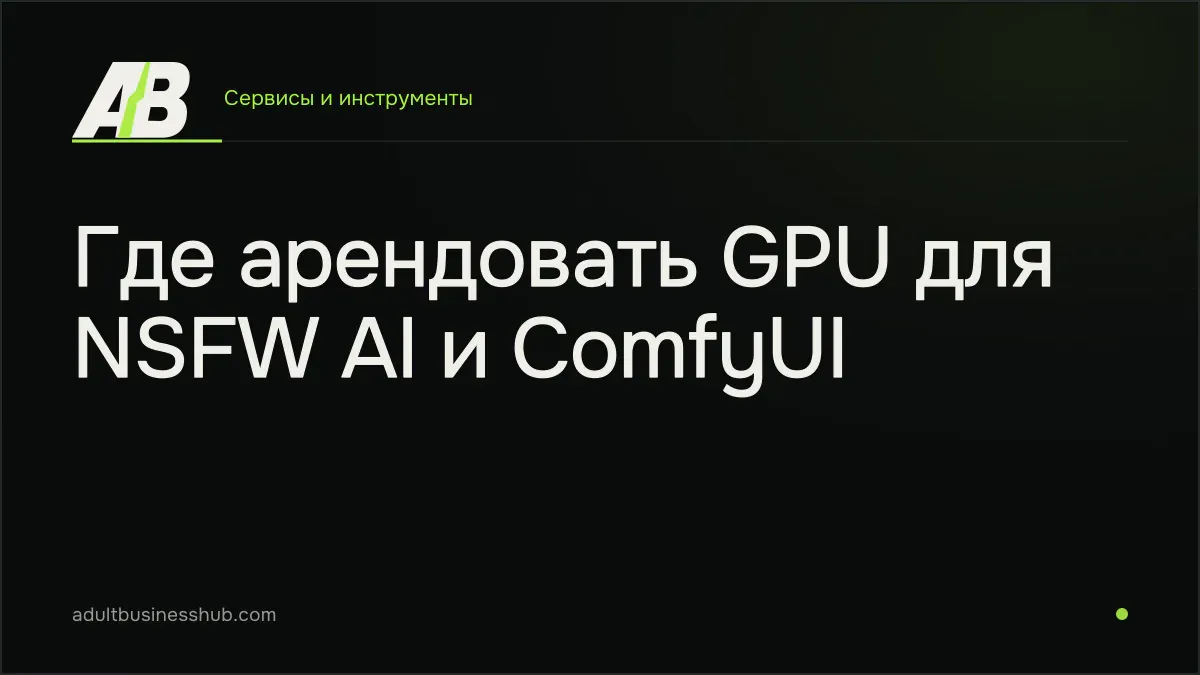 Где арендовать GPU для NSFW AI и ComfyUI