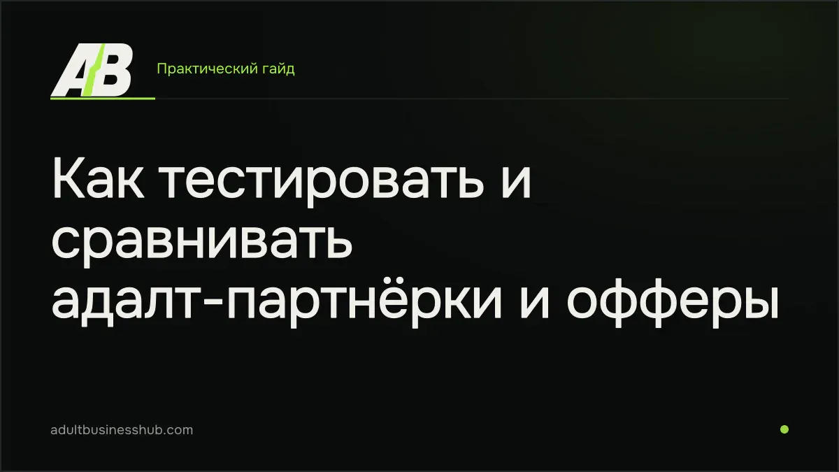 Как тестировать и сравнивать адалт-партнёрки и офферы