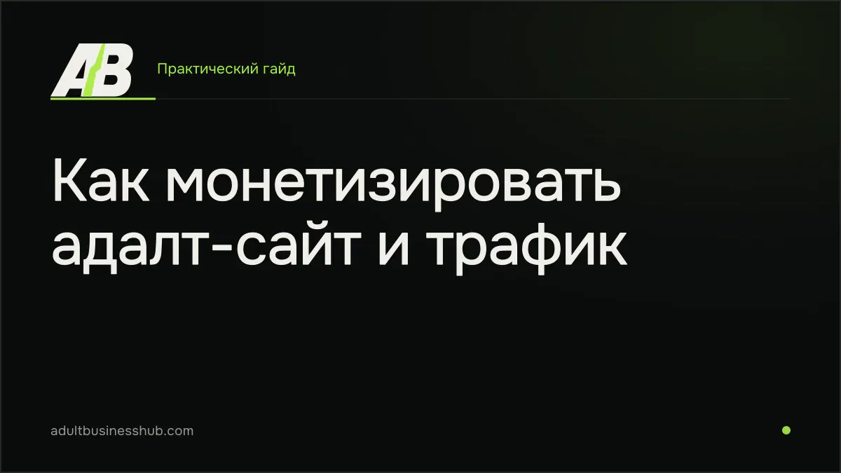 Как монетизировать адалт-сайт и трафик