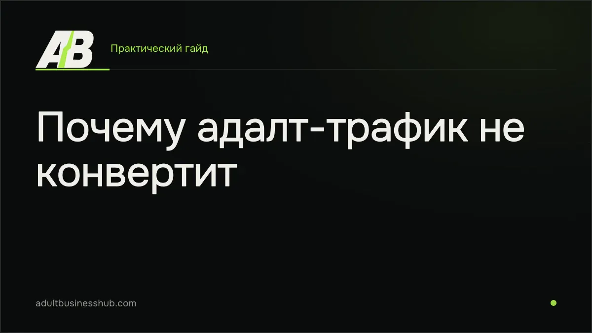 Почему адалт-трафик не конвертит